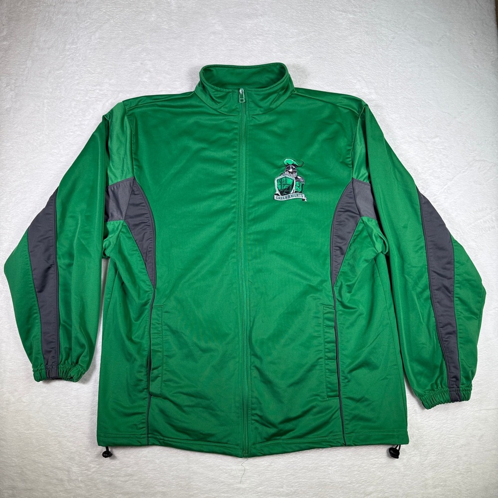 Green Knights Badger‎ Sport Track Jacket Full Zip Embroidered Logo Men's XL